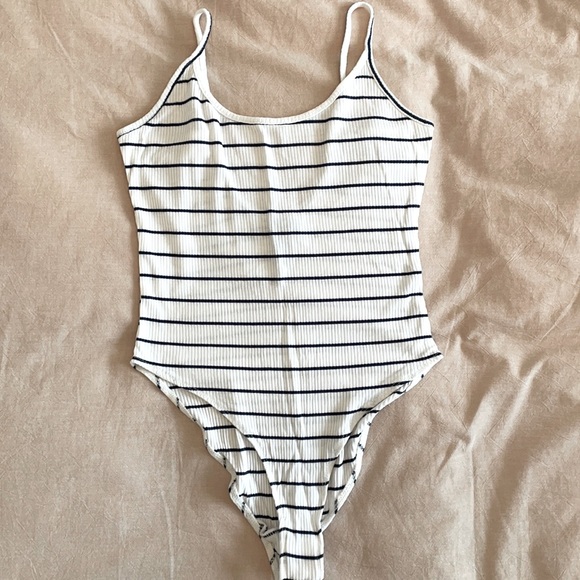 Forever 21 Stripped Bodysuit - Picture 1 of 3